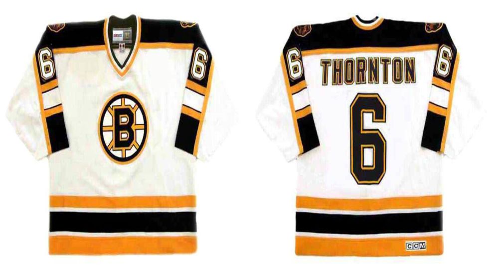 2019 Men Boston Bruins #6 Thornton White CCM NHL jerseys->boston bruins->NHL Jersey